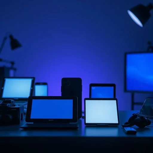 A high-detail, artistic close-up of a futuristic circuit board or a holographic projection of advanced device schematics. Emphasize intricate micro-components, glowing data traces, and the profound complexity of innovation, rendered in a sleek, almost ethereal manner with soft, internal lighting.